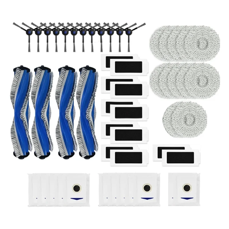 

ABSS-For Ecovacs T30 Pro / T30 Pro Omni / Yeedi M12 Pro+ Main Roller Side Brush HEPA Filter Mop Pads Dust Bags Spare