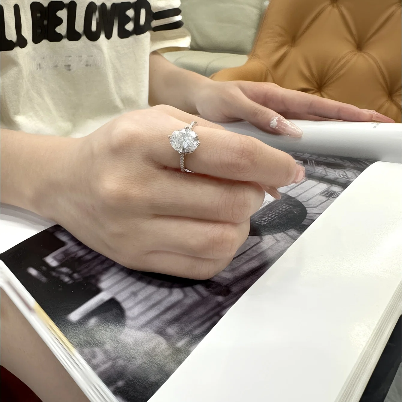 

Кольцо из стерлингового серебра 925 пробы с муассанитом 8*10 мм 3 карата овальное обручальное кольцо с муассанитом модные украшения