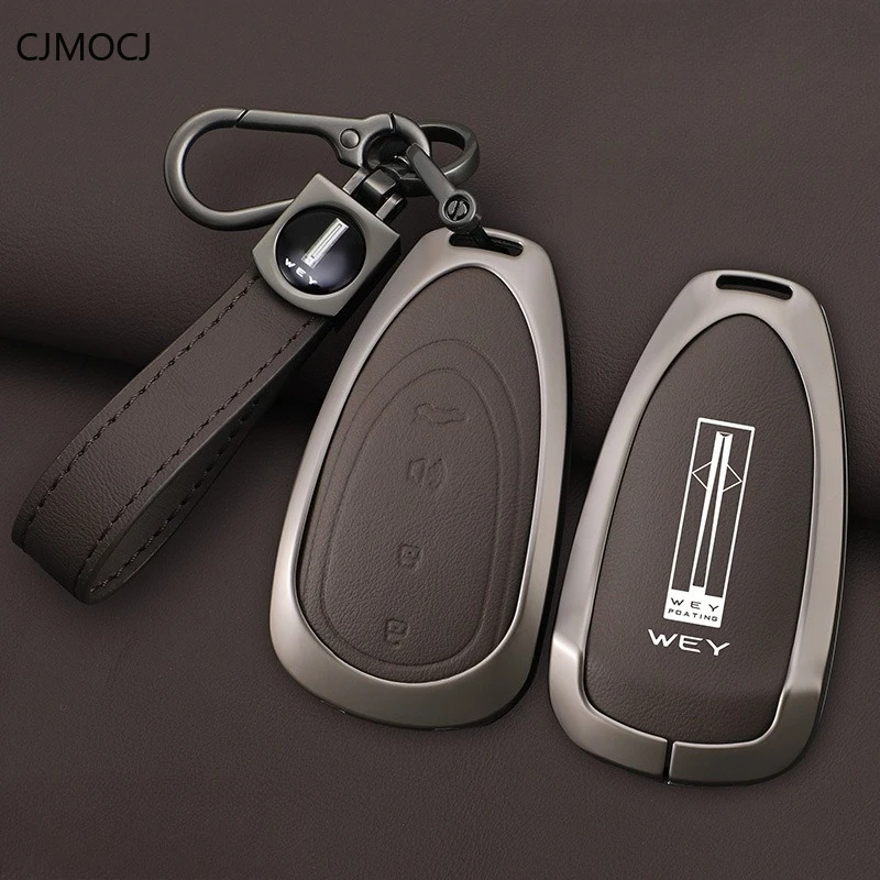 Premium Zinc Alloy Key Cover Case for WEY Lanshan / Gaoshan 8/9 / Mocha (2025) - Protective Key Fob Shell Keychain