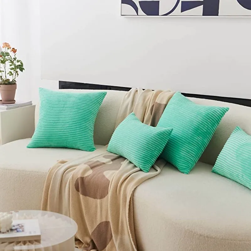 Inyahome ساغا الأخضر الزخرفية بوهو رمي كيس وسادة بتصميم بسيط لينة المخملية وسادة تغطي نمط مطرز أريكة الأريكة