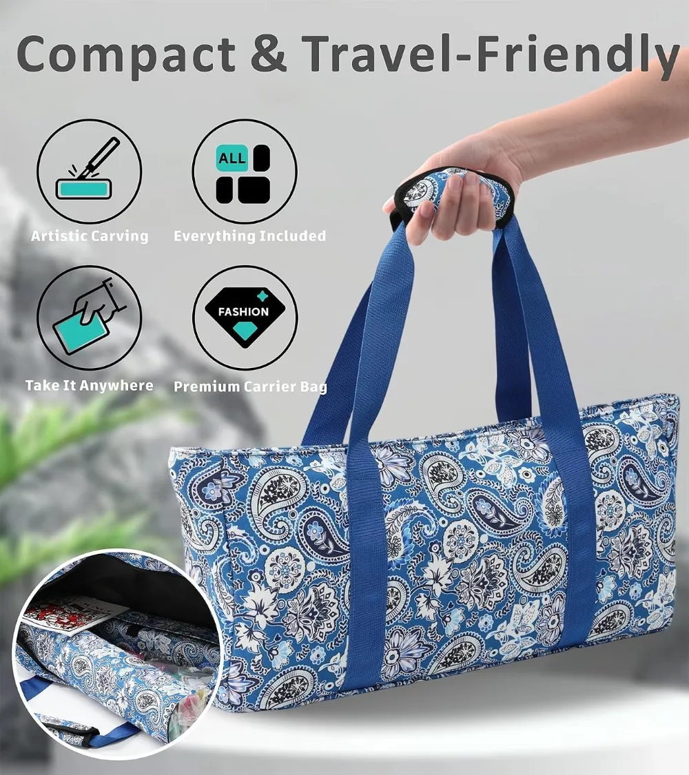 American Mahjong Tile Set, 166 Premium White Tiles, 4 All-in-One Rack/Pushers, Flower Carrying Bag - view 2