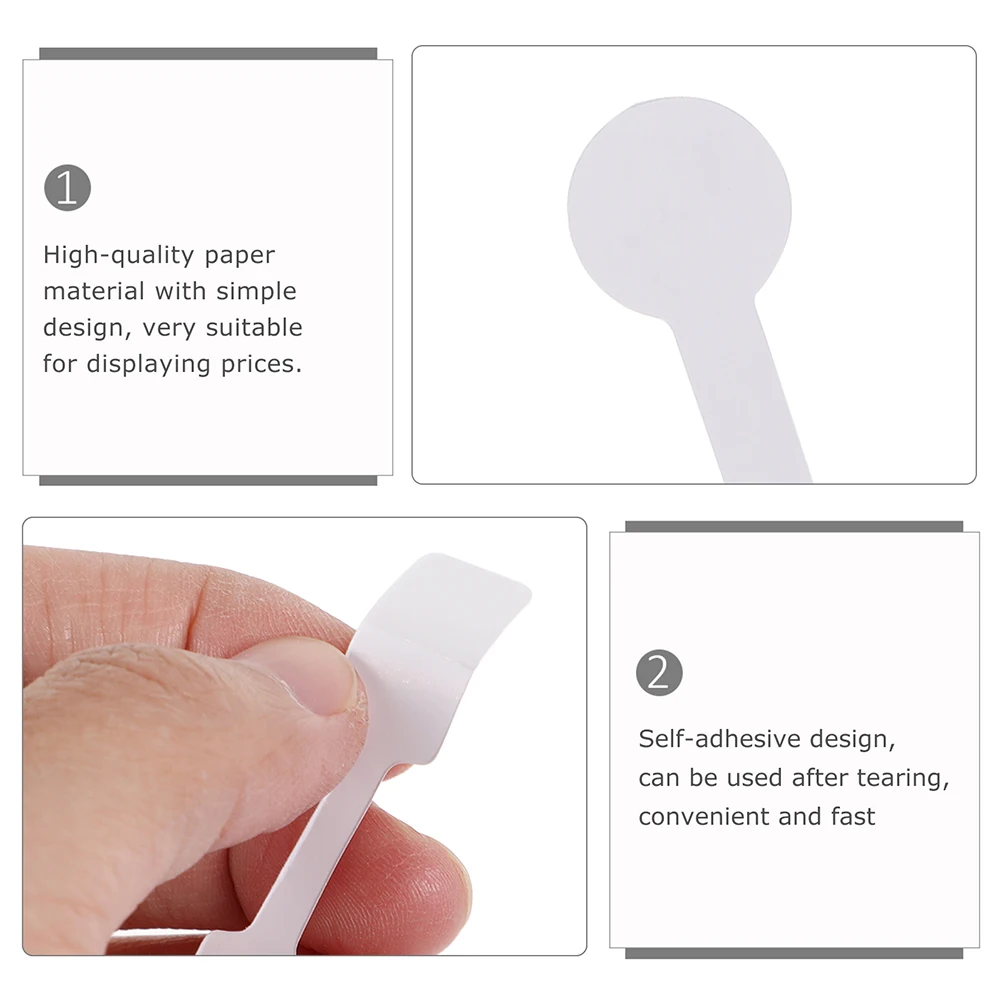 

1 Set Jewelry Price Paper Ring Hanging Lightweight Adhesive Removable Price Stickers For Clothes Store Display Labels White