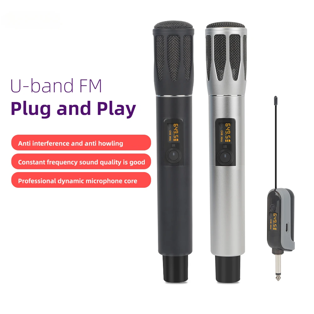 Professional UHF PLL Controlled Wireless Mic Live Studio Recording Karaoke Wireless Microphone