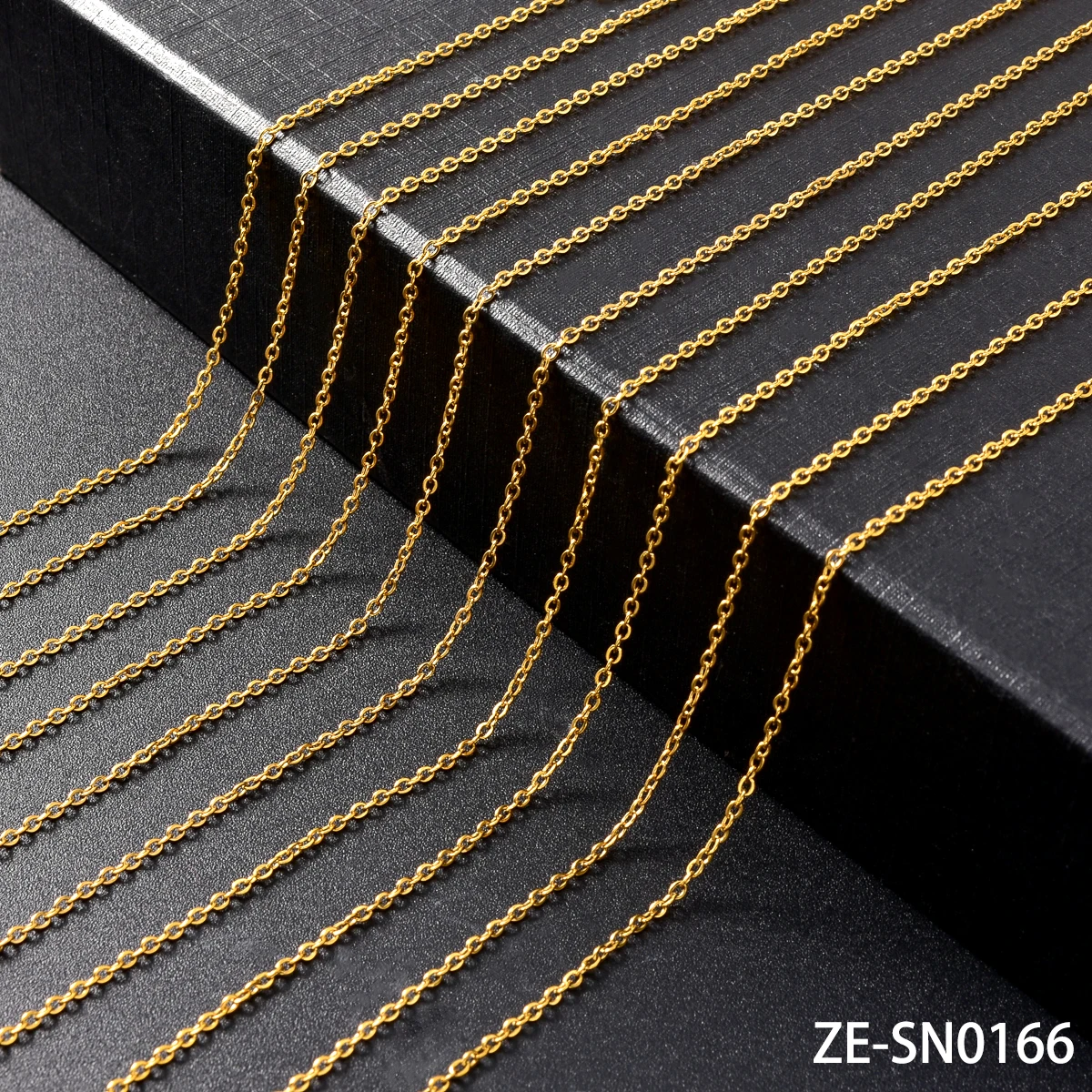 Stainless Steel Thin Layered Chain Necklace Women Gold Rainbow Plated Snake Cable Beaded Neck Jewelry Daily Stackable Accessory