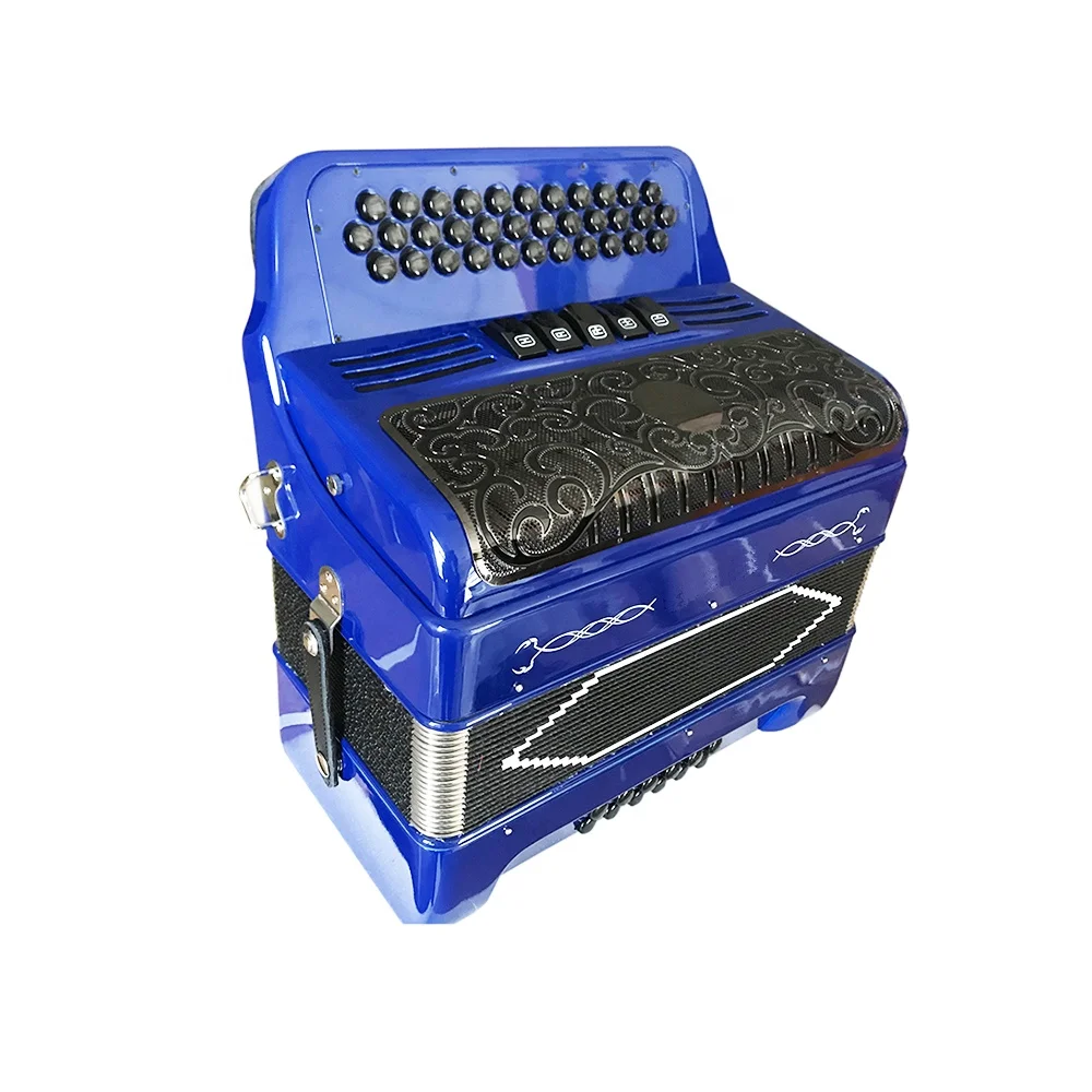 SEASOUND OEM 34 Buttons 12 Bass 5 Registers Royal Blue Button Accordion Instrument Black Grill Black Buttons Acordeon JB3412D