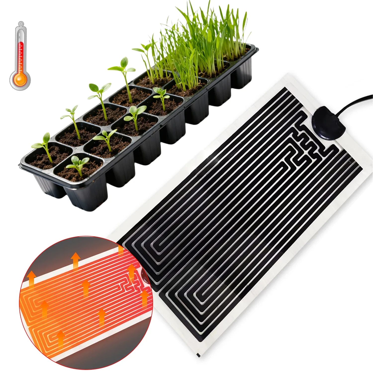 5~40W Plant Heating Pad Seedling Heat Mat Electric Warming Mat for Faster Germination&Root Growth Seed Starting Propagation