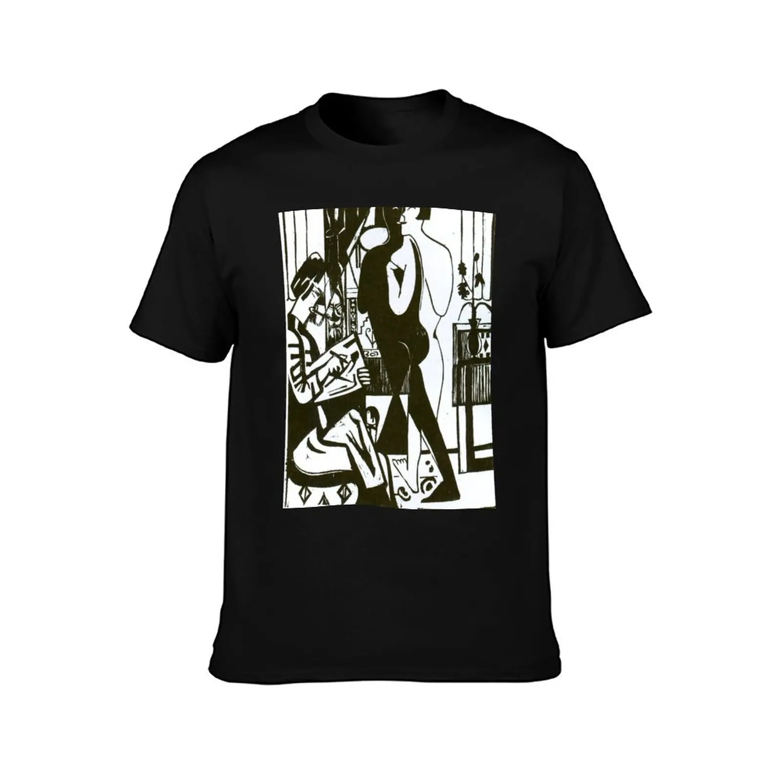HD ERNST LUDWIG KIRCHNER - Painter and model 1936 T-Shirt man t shirt cotton T-Shirt