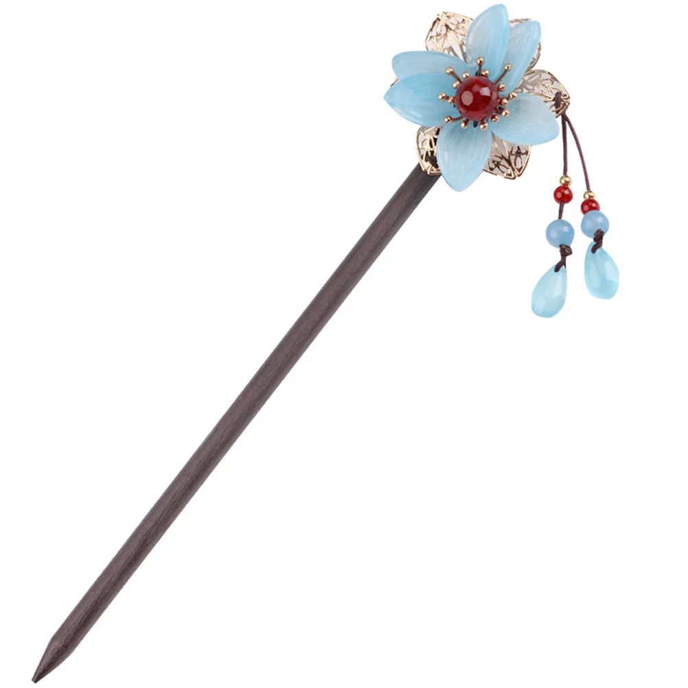 

Hairpin Stick Red Agate Metal Chinese Traditional Headdress Elegant Hair Accessories Wedding Use Long
