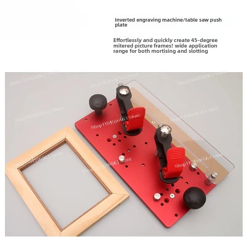 45°/90° Woodworking Slotting & Tenoning Tool - Quick Safety Push Plate for Router/Trimmer/Table Saw