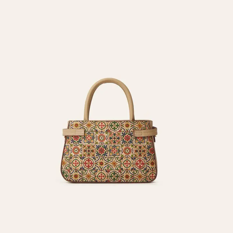 Elegant Commuter Style Soft Cork Texture Treebark Print Handbag Women's Single Shoulder Slant Cross Bag with Interior Phone P...
