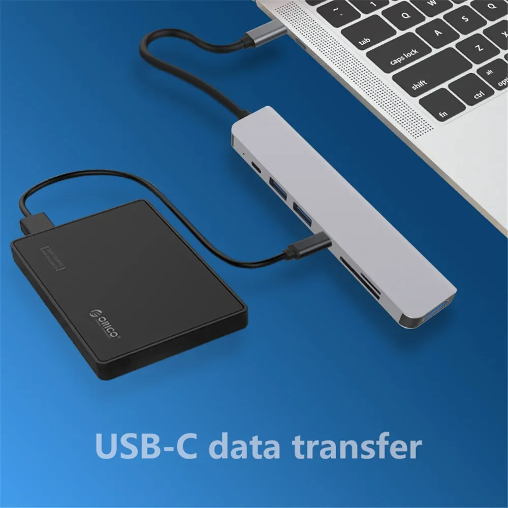 محطة إرساء للكمبيوتر المحمول 7 في 1 4K 30 هرتز متوافقة مع HDMI USB 3.0 Hub مكثف متعدد المحور من النوع C محول الفاصل 3 0 قفص الاتهام