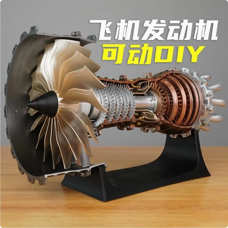 Aircraft engine model, mini aviation aircraft turbofan assembly movable