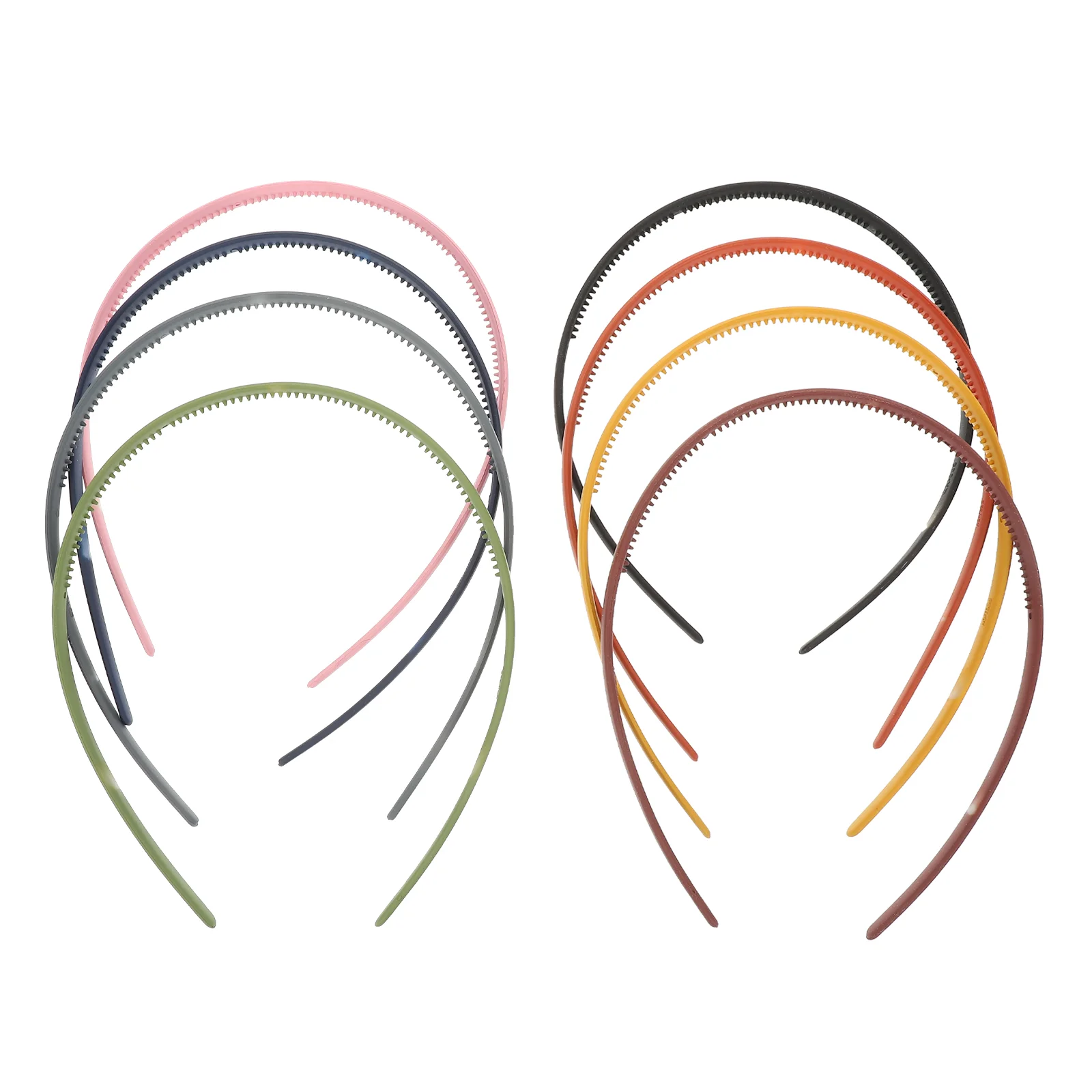 8 Pcs Frosted Toothed Headband Textured Acrylic Lightweight Comfortable Daily Wear Face Washing Makeup Universal Size