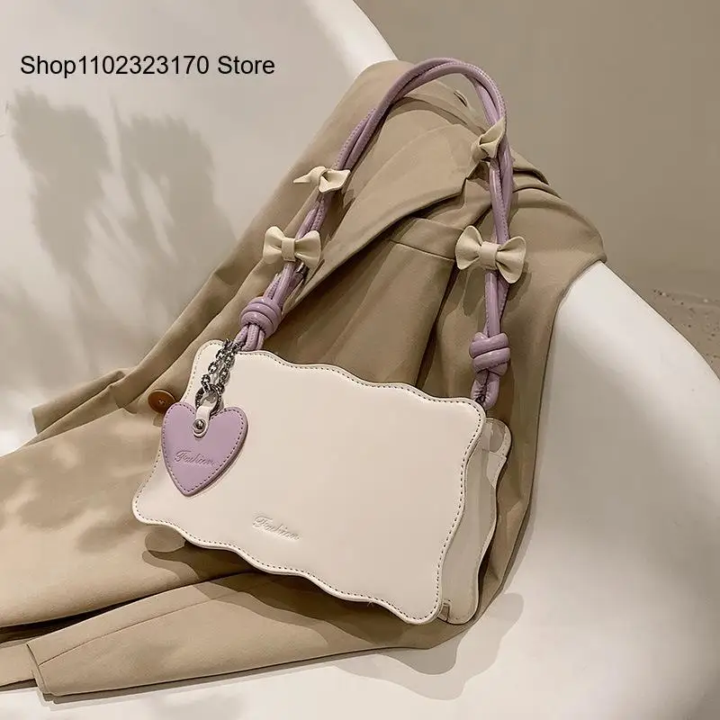 Summer Bow Single Shoulder Underarm Small Square Bag for Women