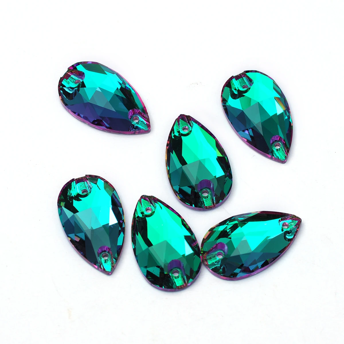 Emerald Vitrail K9 Glas Aufnähbare Strasssteine Flache Rückseite Grüne Aufnähbare Kristalle für Kleidung und Hochzeitskleider – Detail 6