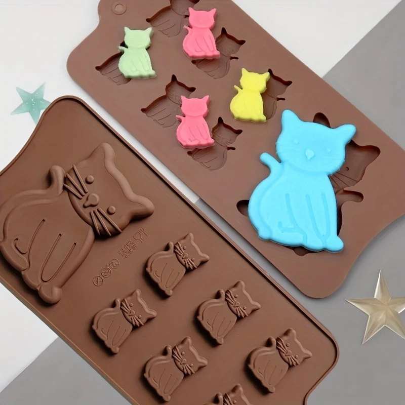 Cute Cat-Shaped Ice Tray - Create Fun Ice Cubes for Whiskey, Chocolate, Pudding & More!
