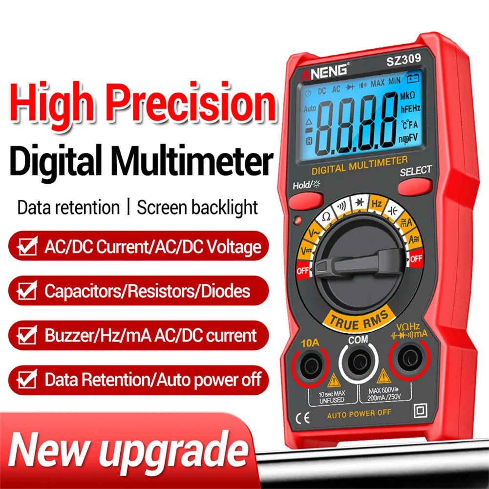 

ANENG SZ309 Digital Multimeter AC/DC Voltage Meter Current Ohm Tester Profissional Multimetro Tools High Precision Multimeter