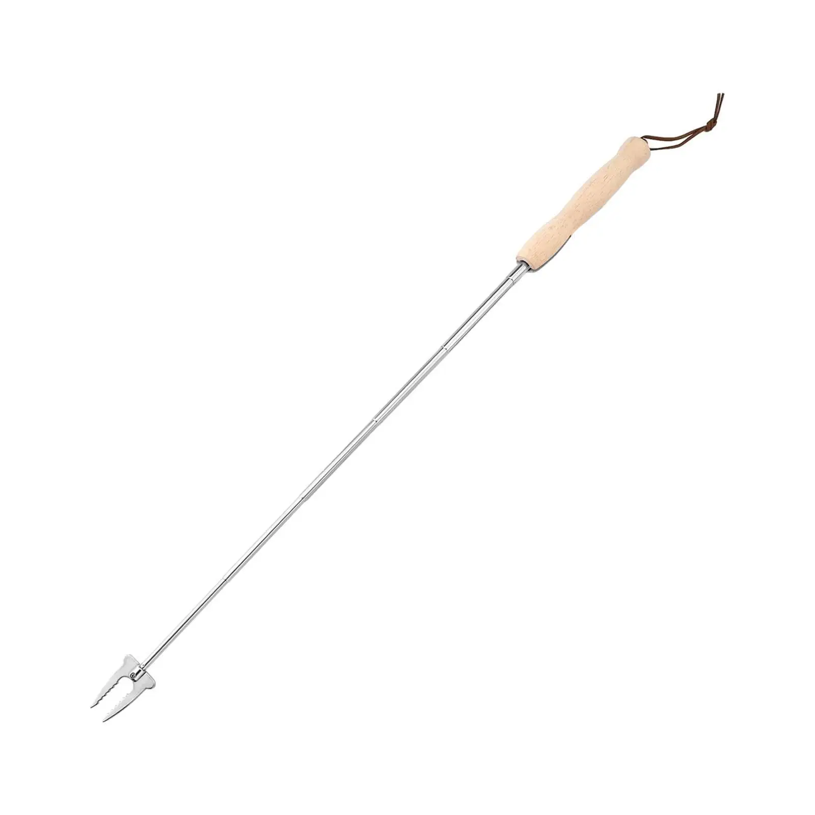 Adjustable Length Barbecue Fork Heavy Duty Steel Grill Skewer Extendable Roasting Stick for Camping Picnics
