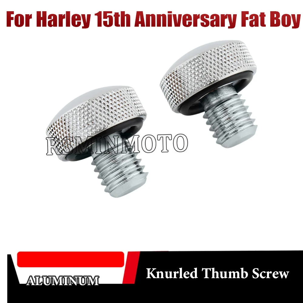 For Harley Softail Night Train Springer Deluxe Heritage Springer Fat Boy 15th Anniversary Chrome knurled Seat Bolt Kit