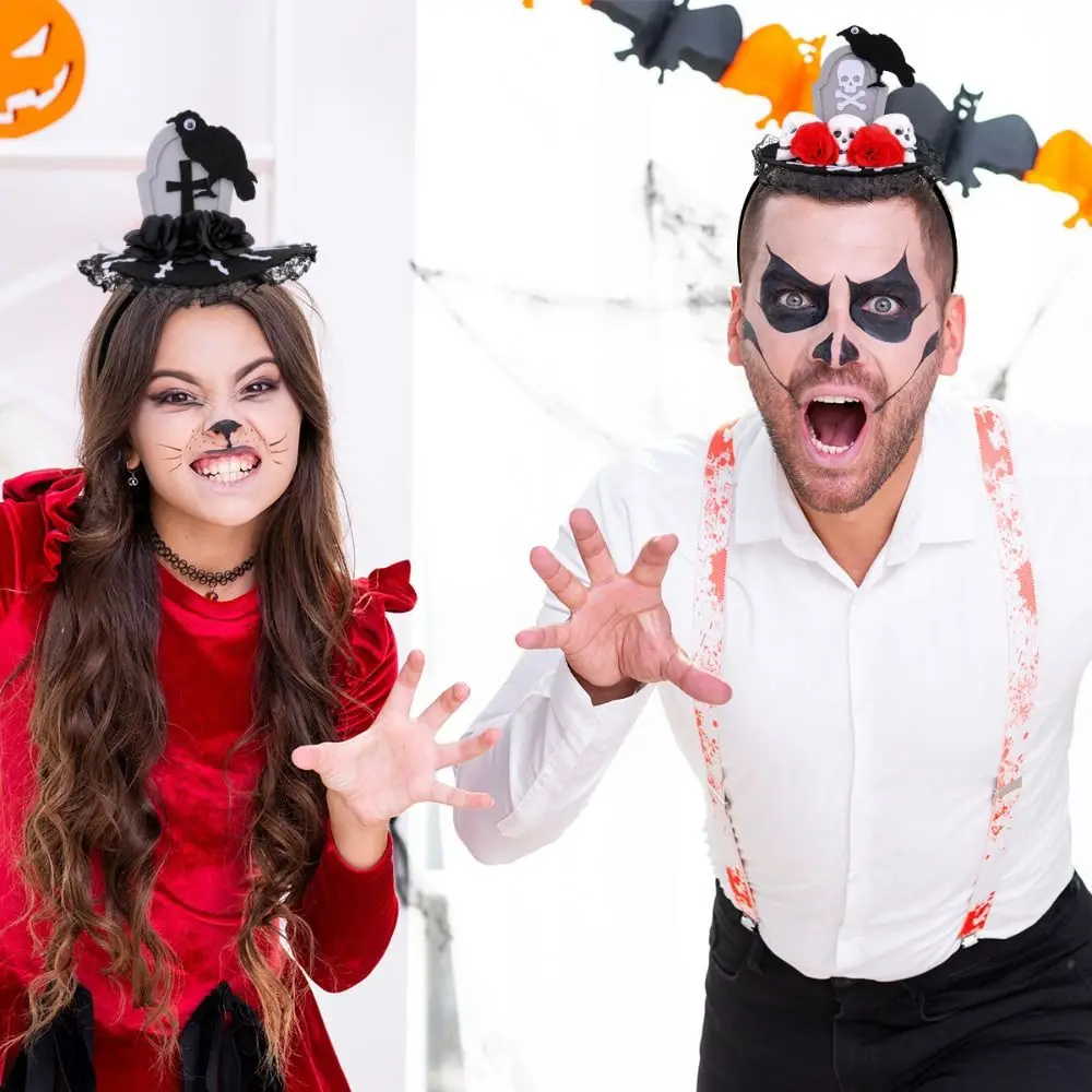 

Lace Halloween Witch Hat Hair Hoop Cartoon Headband Halloween Party Hair Band Sequin Party Decor Hat Cone Hat Headband