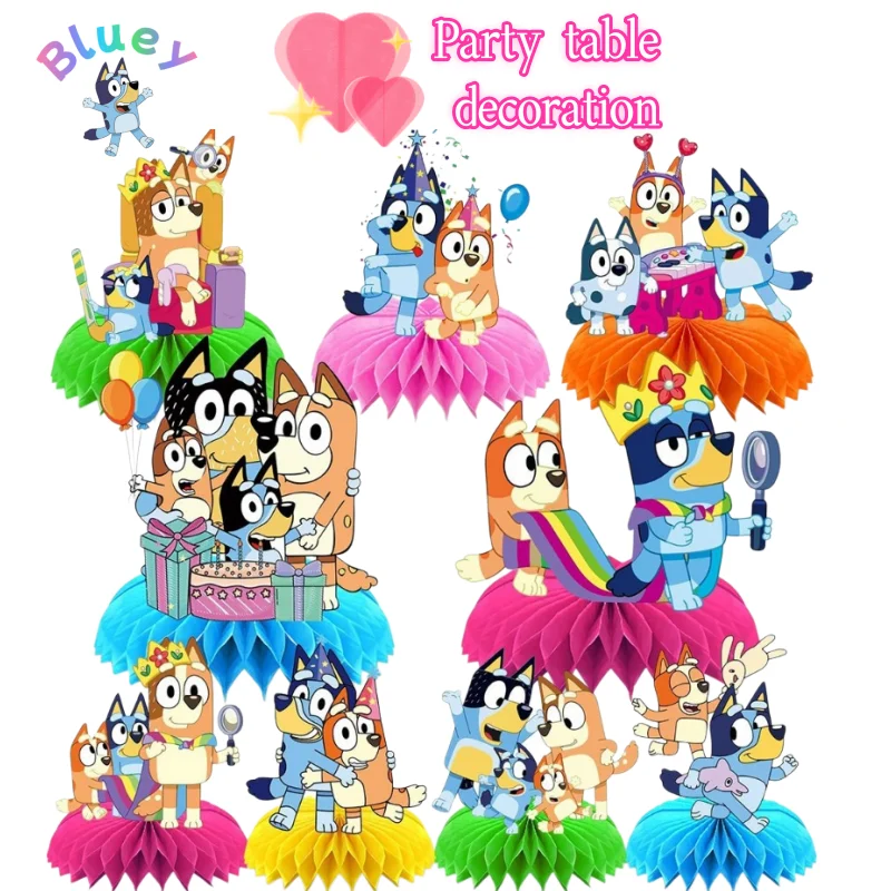 

Bluey Bingo Bandit Chilli New Birthday Party Desktop Decoration Creative Personality Dining Table Party Atmosphere Ornaments