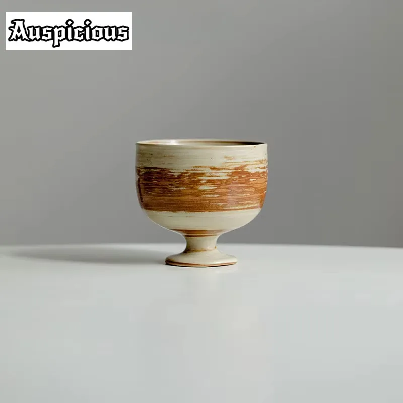 115ml Creative Twisted Glaze Ceramic Arhat Cup Quiet Style Handmade Goblet Master Cup Retro Kung Fu Tea Set Coffee Mug Drinkware