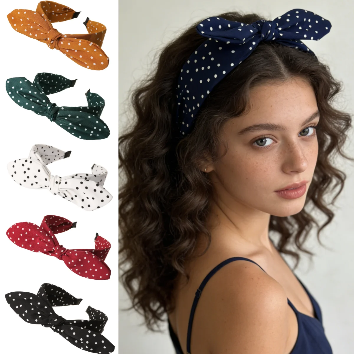 1pc Polka Dot Bow Headband For Women Girls Hair Accessories Lovely ...