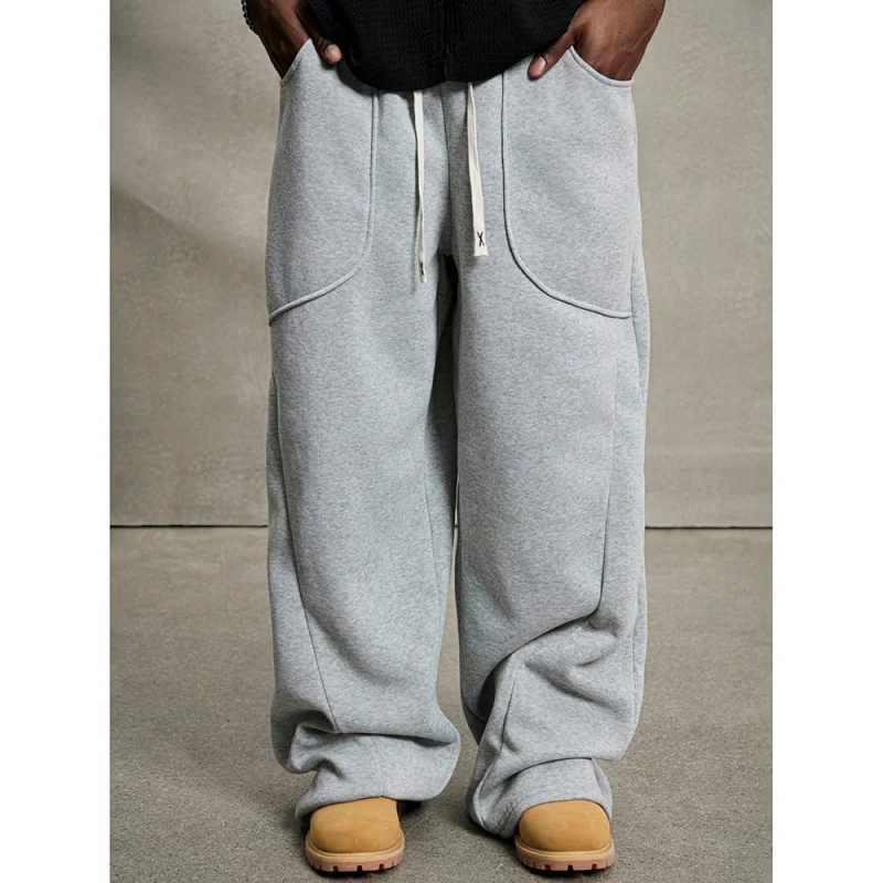 

European and American Style Korean Version Casual Men's Sports Sweatpants Loose Fit Versatile Wide-Leg Long Pants