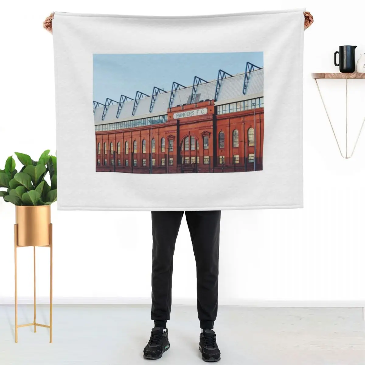 Ibrox Stadium at blue hour Throw Blanket Fuzzy Plush Throw Blanket for Sofa Chair