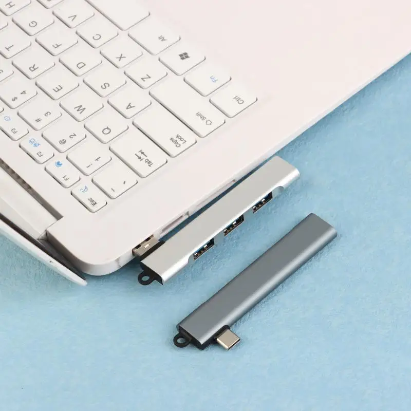 1 шт., аксессуары для ПК, компьютера, 4-портовый концентратор USB 3.0, высокоскоростной разветвитель типа C, 5 Гбит/с, многопортовый концентратор, 4 порта USB 3.0 2.0