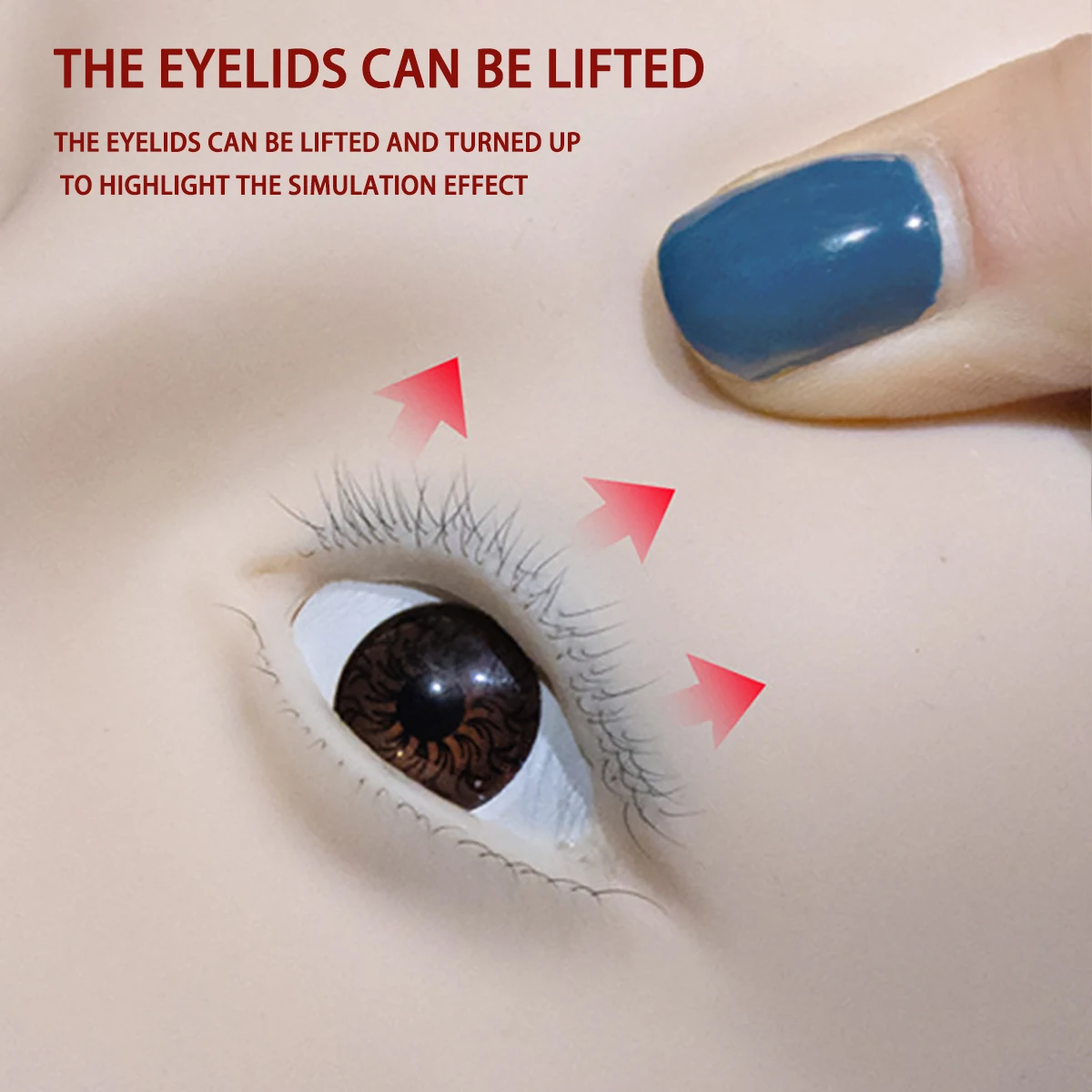 Strumento di pratica per testa di bambola piatta per occhi di manichino per ciglia finte in stile coreano per principianti di trucco Accessorio per la cura della bellezza delle donne