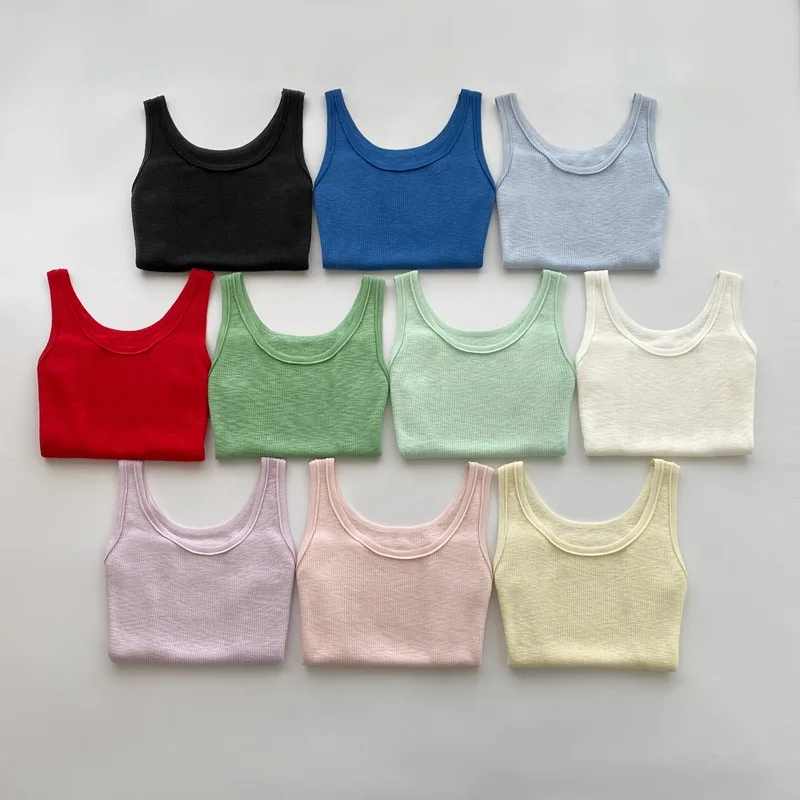 

Dave&di 26 Summer New Product Thin Bamboo Hemp Ice Cool Round Neck Fine Pit Strip Knitted Tank Top Sleeveless Strap Top