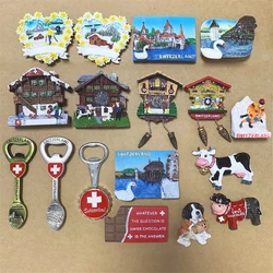 Magnete per frigorifero personalizzato svizzera World Tourist Souvenir attrazione del paese europeo adesivo magnetico per frigorifero decorazioni per la casa