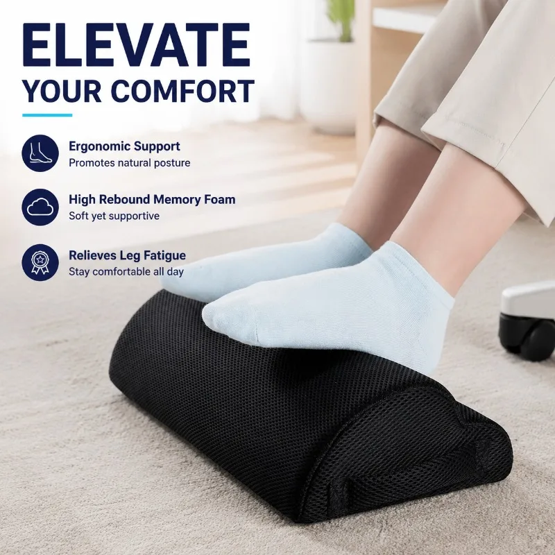 Semi Cylindrical Office Foot Rest Cushion Cloud Shaped Leg Support Pillow High Resilience Spine Foam Relax Pad for Workplace