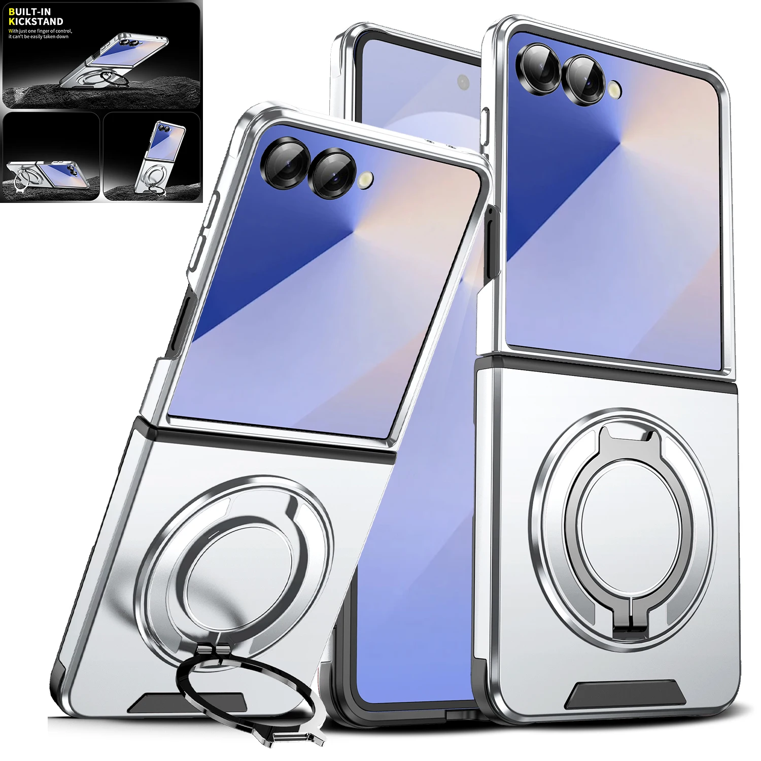 For Samsung Galaxy Z Filp 8 7 6 7FE 360 Degree Rotating Magnetic Bracket Phone Case﻿