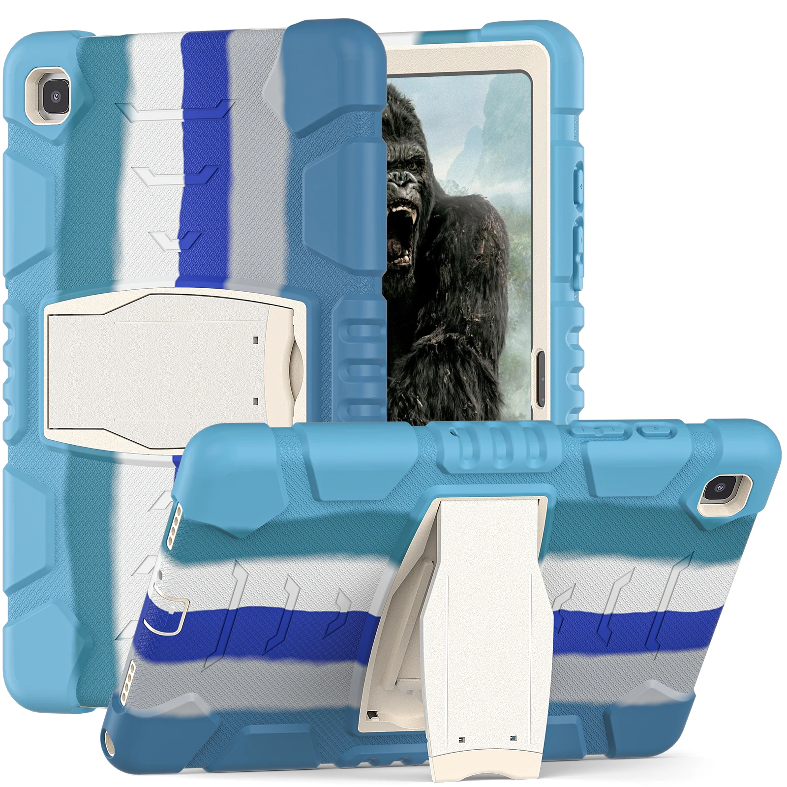 

For Samsung Galaxy Tab A7 10.4 2020 SM-T500 SM-T505 T507 T500 T505 Case Kids Safe Armor Hard PC Silicon Stand Tablet Cover #S