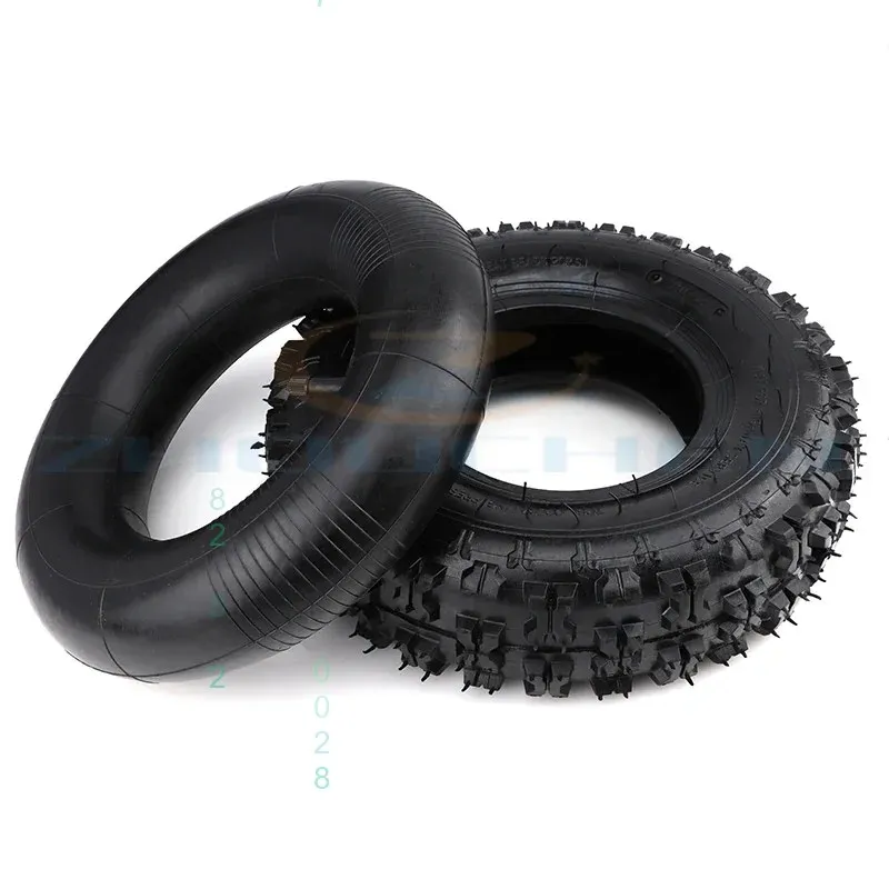 Tire 4.10-6 Inner Tube and Outer Tire Set for ATV Go Kart Mini Quad 47cc 49cc Snow Motorcycle Off-Road