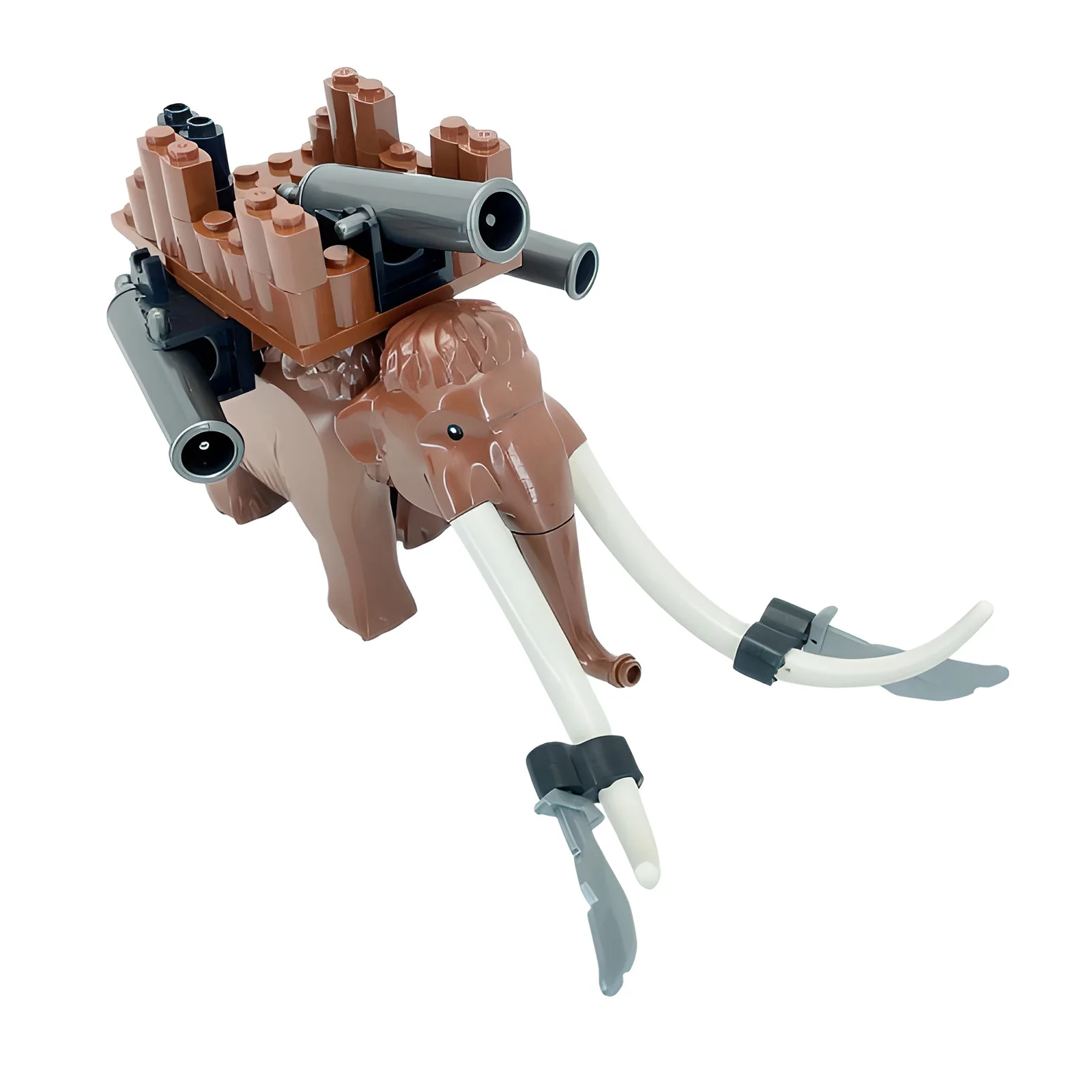 MOC строительные блоки из мелких частиц, животные, шерстяной мамонт, средневековая сцена, серия, военное крепление на слоне, песочный стол, военный