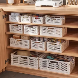 Plastic Foldable Storage Crate Folding Box Basket Stackable Cute Makeup Jewellery Toys Boxes Storage Kitchen Organizer Portable