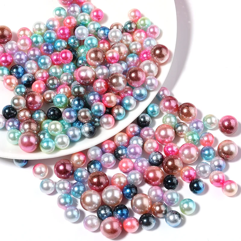 50-1000pcs /lot Color ABS Imitation Pearl Beads 3-12mm Round No Hole Spacer Bead  for Jewelry Making DIY Handmade Accessories