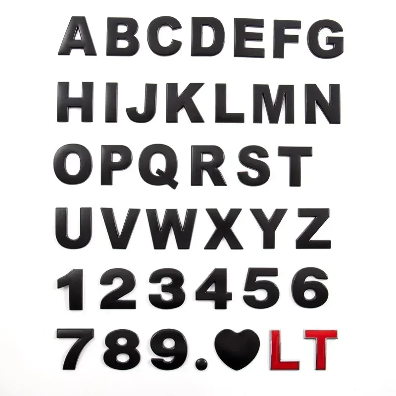 OK 3D Metal DIY Letters Numbers Alphabet Logo Car Emblem Badge Sticker Car Fender Nameplate Rear Back Trunk Styling Accessories