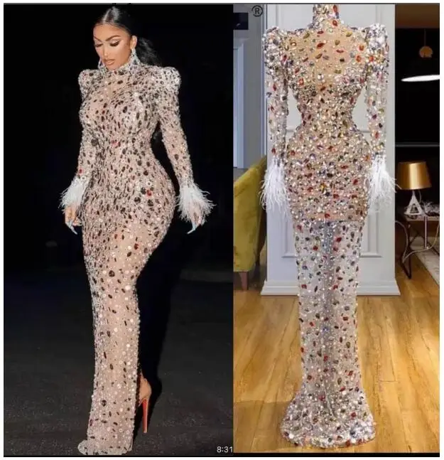 

Women's Sexy Long Dress, New Sequin Women's Artificial Diamond Long Dress, Birthday Party