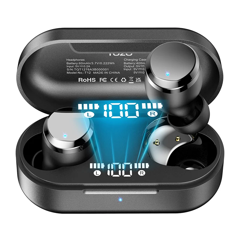 TOZO T12 mini Tonal Dots Wireless Earbuds Bluetooth Headphones Compact Ergonomic In Ear Call ENC Noise Cancel Mic Customize EQ