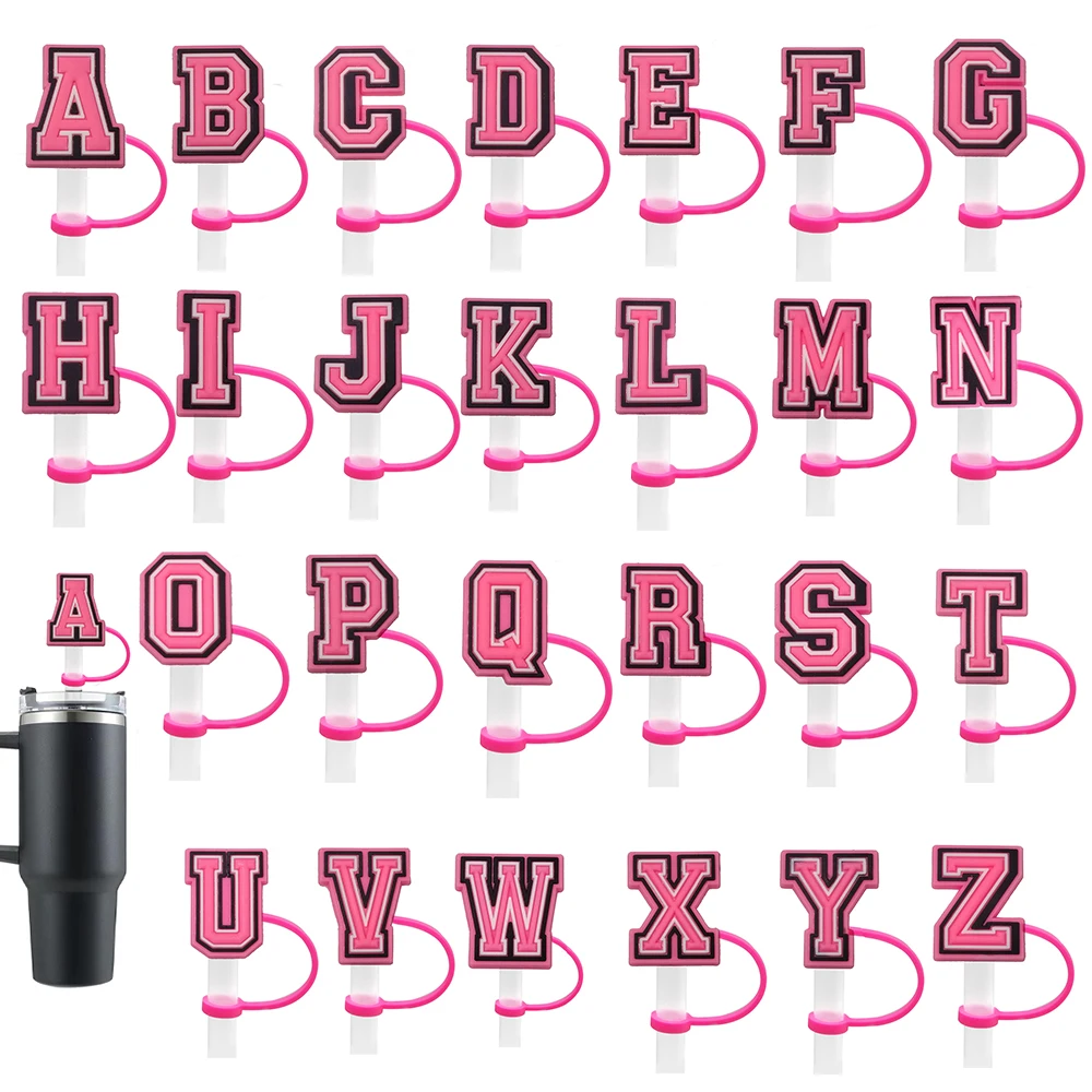 

1 шт. популярная розовая соломенная крышка с надписью, 10 мм, соломенная заглушка для напитков, многоразовая брызгозащищенная кружка для питья, Соломенная шляпка, подвеска с Шармами