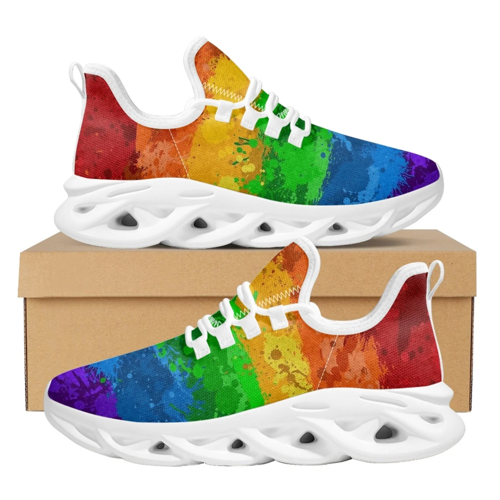 

Belidome Rainbow Pride Flag Womens Running Shoes Casual Athletic Snealers Non Slip Womens Walking Tennis Shoes Zapatos Mujer