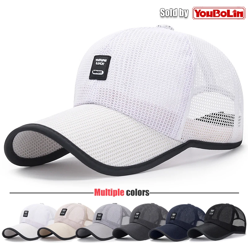 Breathable Mesh Baseball Cap,Extended Brim Sun Protection Peaked Caps,Outdoor Sport Hat,UV Protection Sun Hat