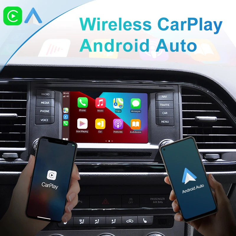 STWEI Wireless Apple CarPlay Module Box For Volkswagen Sest MIB System 2013-2018 Android Auto Mirror Link Front Rear Camera