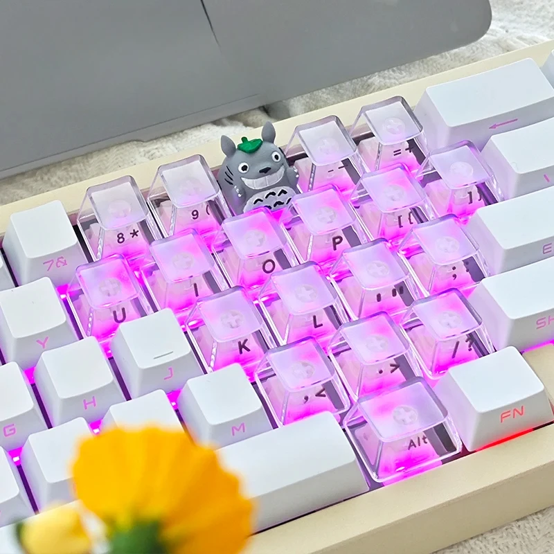 Customized side-engraved transparent keycap Wooting magnetic axis made68 keycap transformation