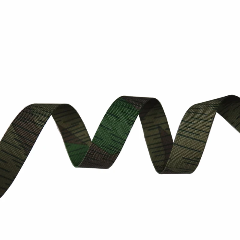 1 Meter Long 2.5cm Width German Splintertarn Camouflage Webbing Non-elastic Strips Tactical Bag Polyester Straps Belt Molle DIY