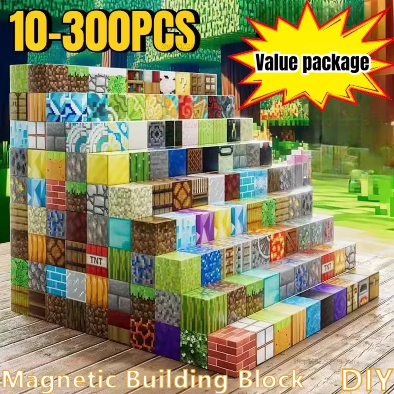 NUOVI blocchi magnetici Mine World Magnet Cube Set STEM Montessori Giocattolo sensoriale per bambini Ragazzo Ragazze dai 3 anni in su Modello fai da te per bambini